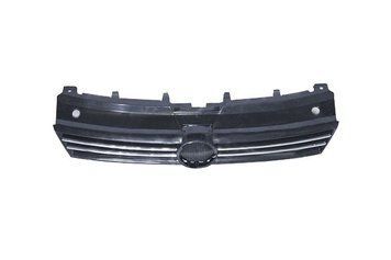 Решетка радиатора Volkswagen Polo 2009-2015, черная, с хромированным молдингомом, AVTM, 187415993