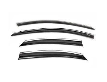 Дефлекторы окон (ветровики, с хром молдингом) Ford Focus 2005-2011 047fo100201 Niken