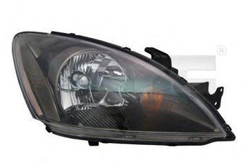 Фара передняя Mitsubishi Lancer 2003-2009, правая H4, механическая регулировка, черная рамка, TYC, 20-0469-35-2