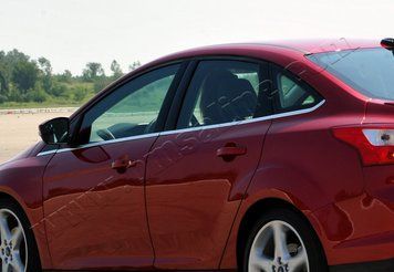 Накладки хромированные на стекла (нижние) (8шт) Ford Focus SD 2011-, OmsaLine, 2608141