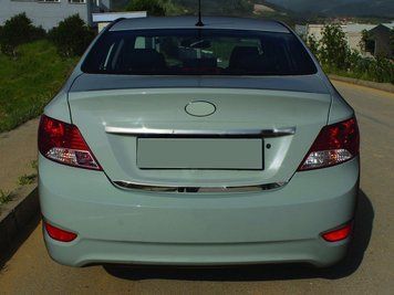 Накладка хромированная на кромку багажника (нерж) Hyundai Accent 2011-2017, Carmos, 64599209