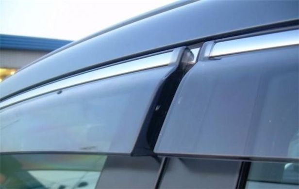 Дефлектори вікон (вітровики) Subaru Outback 2009-2015 (з хром молдингом) SUOU0915 AVTM