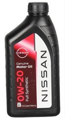 Моторное масло Nissan Genuine Motor Oil 0W-20 Nissan 999PK000W20N