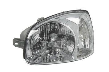 Фара передняя Hyundai Santa Fe 1 2000-2005, левая H4, серая рамка, механическая регулировка, Depo, 221-1139L-LD-ED