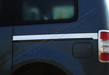 Накладки хромовані на молдинги рейки зсувних дверей (2шт, нерж) Volkswagen Caddy 2003-2015, OmsaLine 7520132
