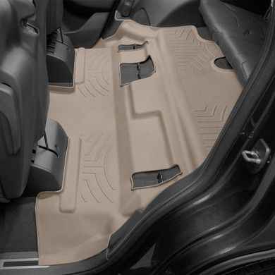Килимки у салон Cadillac Escalade 2015-2020, 3 ряд, 6 місць, з бортом, задні, бежеві, Weathertech 456075