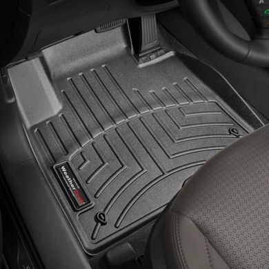Килимки у салон Hyundai Santa Fe 2012-, з бортом, передні, чорні, Weathertech 444401