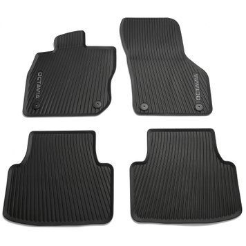Оригинальные коврики в салон Skoda Octavia A8 2020-e-TEC резиновые 4шт VAG 5E4061500A