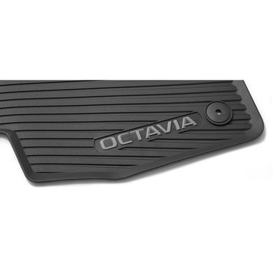 Оригинальные коврики в салон Skoda Octavia A8 2020-e-TEC резиновые 4шт VAG 5E4061500A