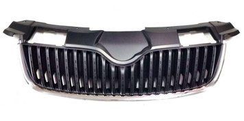 Решітка радіатора Skoda Fabia/Roomster 2007-2010, чорна, AVTM, 186408994