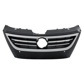 Решетка радиатора Volkswagen Passat CC 2008-2012, пластик, светло-серая, с отверстием под парктроник, AVTM, 187420991