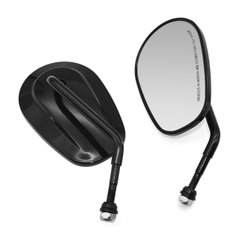 Мото зеркала Oval Black 90x138mm для Harley Sportster XL/Dyna/Softail черные (кт 2шт)
