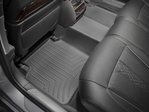 Коврики в салон BMW 7-Series 2015-2019, с бортом, задние, черные, Weathertech 449392