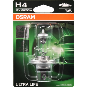 Автолампа H4 Ultra Life 12V 60/55W P43t (блистер 1шт)