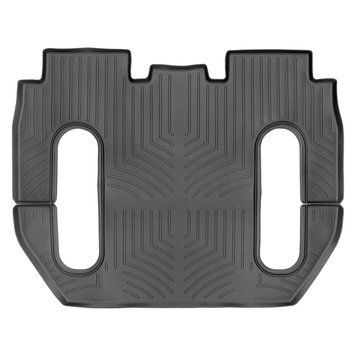 Коврики в салон Tesla Model X 2017, 6 мест, 2/3 ряд, с бортом, задние, черные, Weathertech 448696