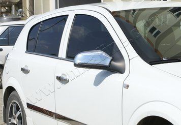 Накладки хромовані на дзеркала (2шт, Abs-хром) Opel Astra H 2004-2009, OmsaLine 5202111