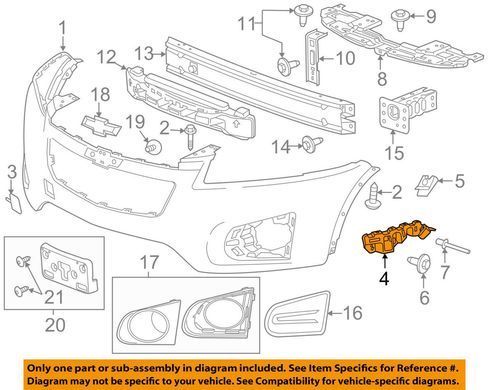 Крепление переднего бампера Chevrolet Tracker 2013-2016, левое, AVTM, 42488474, 181725931