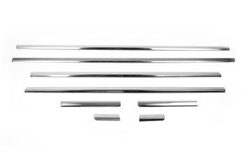 Накладки хромовані на скло (8шт, нижні) Citroen C4 2004-2009, Carmos 6450344