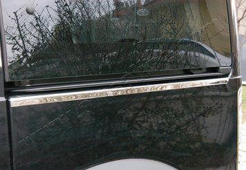 Накладка хромована на молдинг рейки зсувних дверей (1шт, нерж) Ford Torneo Connect (довга база) 2002-, OmsaLine 2620137