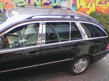 Накладки хромовані для дверних стійок (6шт) Mercedes-Benz W210 1995-2003, Carmos 6454435