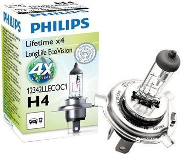 Автолампа H4 LongLife EcoVision 12V 60/55W P43t-38 (блистер 1шт)