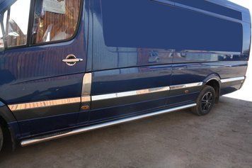 Накладки хромовані на молдинги дверей (12шт) Mercedes-Benz Sprinter W906/Volkswagen Crafter (середня база) 2006-, Carmos 64505011