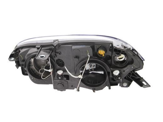 Фара передня Fiat Croma 2007-, права H1/H1, з покажчиком повороту, електричне регулювання, з моторчиком, чорна рамка, Depo, 661-1153RMLDEM2