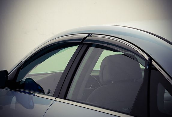 Дефлектори вікон (вітровики) Hyundai Sonata 2015- (з хром молдингом) HYSON2015 AVTM