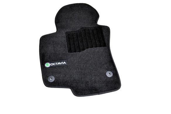 Коврики в салон (ворсовые) Skoda Octavia A5 2004-2012, Premium, черные, AVTM BLCLX1561