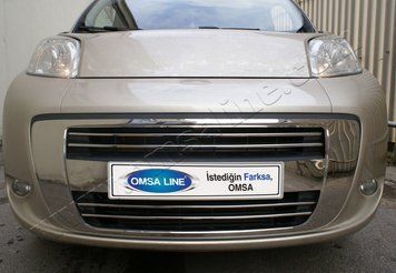 Накладки хромированные на передний бампер (4шт) Fiat Fiorino/Citroen Nemo/Peugeot Bipper 2007-, OmsaLine, 2521082