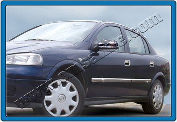 Накладки хромированные на молдинги дверей (4шт, нерж) Opel Astra G 1998-2009, OmsaLine, 5201131