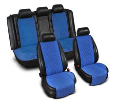 Накидки на сидіння "Еко-замша" широкі (комплект) без лого, колір синій