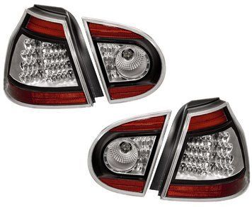 Ліхтарі задні Volkswagen Golf 5 2003-2008, темні LED Design, комплект 4 шт, Hella, 2VP 009 500-831