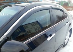 Дефлектори вікон Honda Accord 2013- Sedan з хром молдингом HO71-M HIC