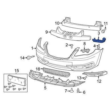 Кріплення переднього бампера Chrysler 200 2011-2014, праве, AVTM, 68081882AD, 181804932