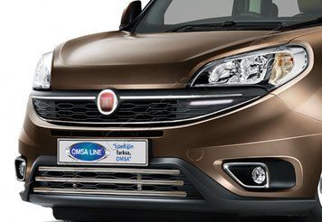 Накладка хромированная на решетку радиатора (обводка) Fiat Doblo 2014-, OmsaLine, 2524085
