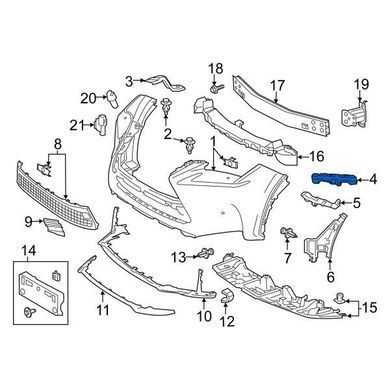 Оригінальне кріплення переднього бампера Lexus NX 2014-2017, ліве, 5253478010