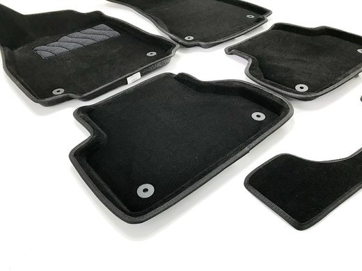 3D килимки в салон Audi A4 (B9) 2015- ворсові чорні 5шт 87329 Seintex