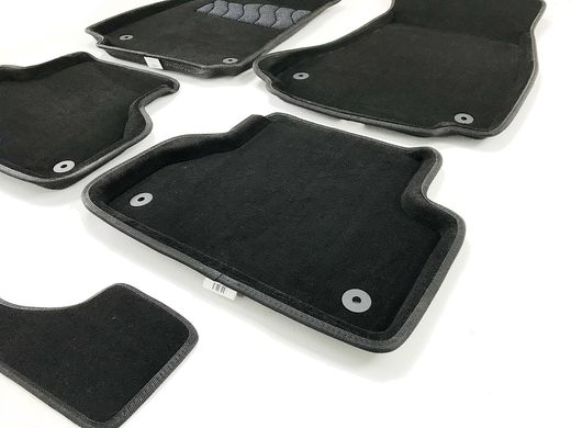 3D килимки в салон Audi A4 (B9) 2015- ворсові чорні 5шт 87329 Seintex