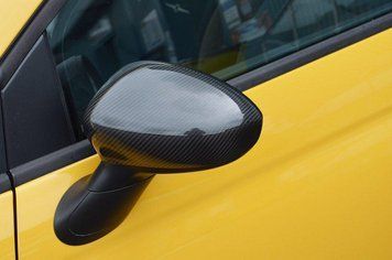 Накладки хромовані на дзеркала (2шт, карбон) Fiat 500 2008-, OmsaLine 2525111C