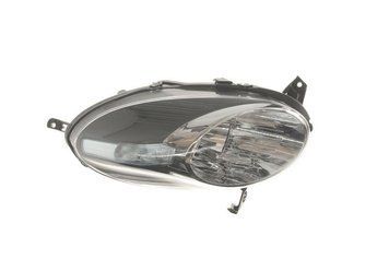Фара передняя Nissan Micra K12 2007-2010, правая H4, электрическая регулировка, хром рамка, Depo, 215-11C3R-LD-EM