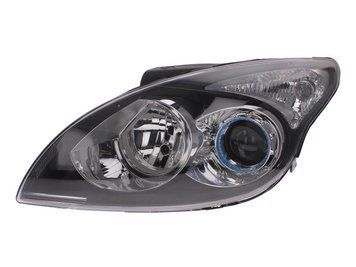 Фара передняя Hyundai i30 2007-2012, левая H7/H1, электрическая регулировка, черная рамка, Depo, 221-1154L-LDEM2