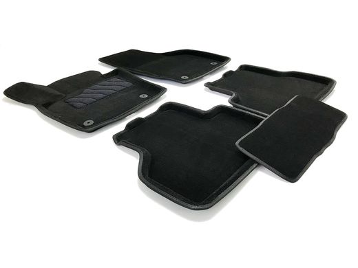 3D килимки в салон Audi Q3 2010- ворсові чорні 5шт 86288 Seintex