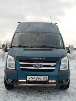 Накладки хромированные на решетку радиатора (2шт) Ford Transit 2007-2014, Carmos, 6455695