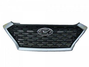 Решітка радіатора Hyundai Tucson 2018-2020, чорний глянець, молдинг сірий металік, AVTM, 183264990