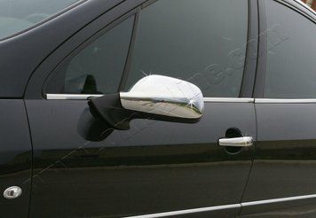 Накладки хромированные на зеркала (2шт, Abs-хром) Peugeot 407 2004-2010/Peugeot 307 2001-2008, OmsaLine, 5704111