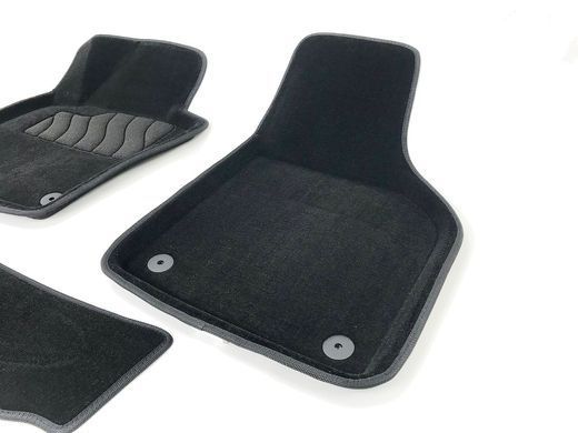 Килимки у салон (ворсові) Volkswagen Tiguan 2008-2016, чорні, 5шт, Seintex, 83712